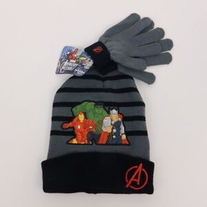 Marvel Avengers Youth OSFM Beanie with gloves NWT 2014 Vintage